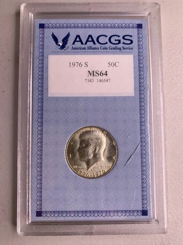 1976 S Kennedy JFK 40% Silver Half Dollar AACGS MS64