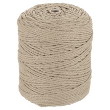 Natural Macrame Cord 3mm x 328 Yards Cotton Macrame Rope, Beige Brown