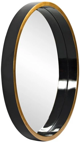 Howard Elliott Brando Glossy Gold 24" Round Wall Mirror - Picture 3 of 3