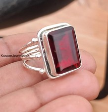 Red Garnet Gemstone Ring, 925 Sterling Silver Ring, Handmade jewelry, All size