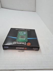 DAMAGED BUT WORKS Sega Dreamcast Clear Green VMU OEM Visual Memory Unit #B16