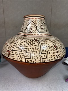Shipibo Conibo Vintage Hand Painted Pottery Amazonian Geometric Kené