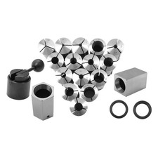 5C Fractional Collet Set 1/8-1 Inch 15 Piece Precision with 5 Collet Blocks