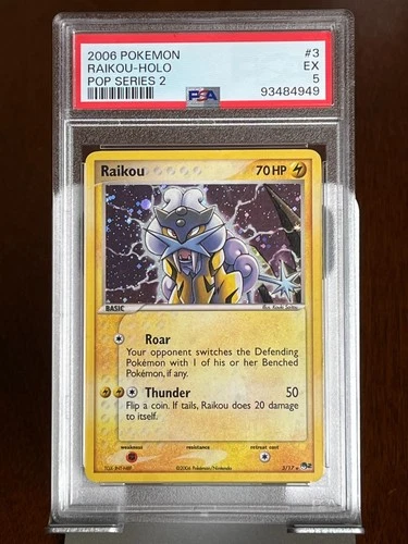 Pokemon Raikou 2006 Pop Series 2 Holo #3 PSA 5
