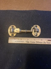 Vintage Metal Brass Cabin Door Hook Cabinet Lock Nautical Boat Ship Salvage