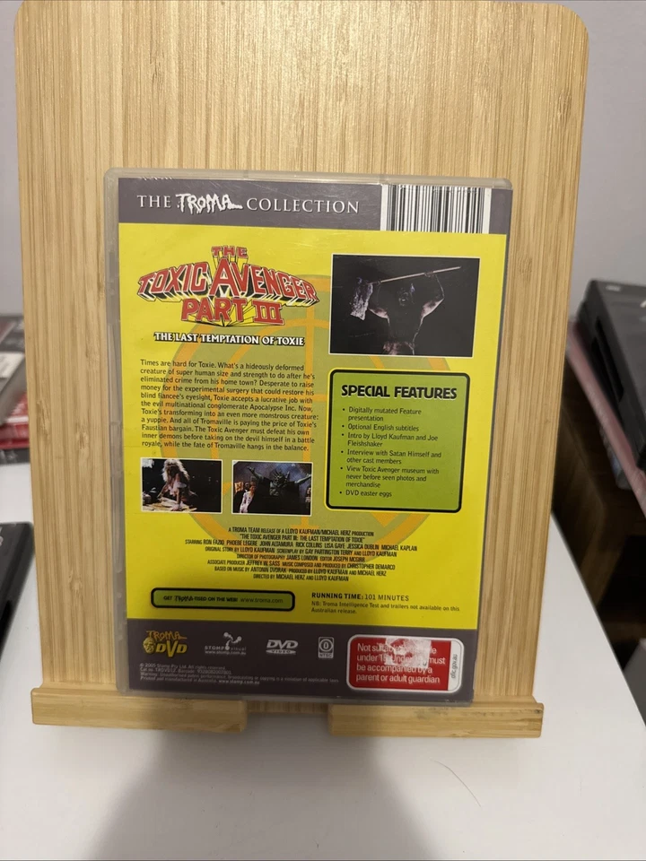 The Toxic Avenger Part III the Last Temptation of Toxie (DVD, 1989) Region All - Image 2 of 3