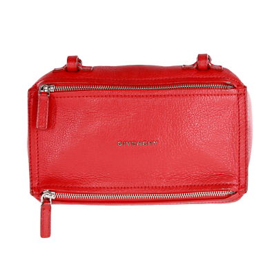 GIVENCHY Sugar Goatskin Leather Mini Pandora Shoulder Bag Red | eBay
