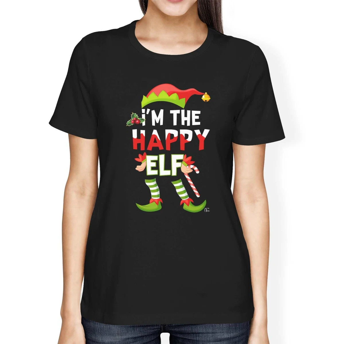 T-shirt Elf Per Bambine E Ragazze - Maglietta Ufficiale Warner Bros Con Licenza, 100% Cotone, Girocollo, Nera, Taglie 7-14 Anni