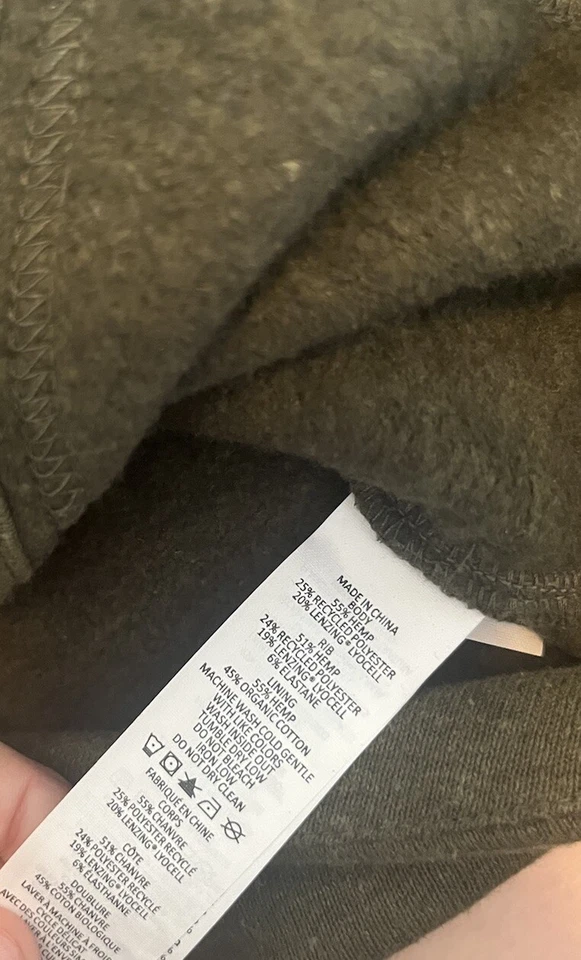 Sudadera con Capucha Prana para Mujer XL Verde Mezcla de Cáñamo Cremallera Suéter Aire Libre Senderismo Foto 4 de 4