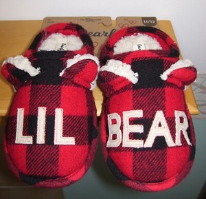lil bear plaid slippers
