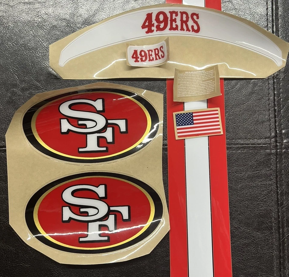 49ers Full Size Football Helmet Decals High Quality SPEED SET !!
