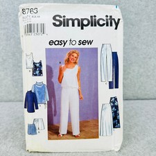 Simplicity 8763 Tunic Top Pants Shorts and Skirt Loose Misses 6 10 Pattern Easy