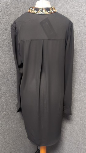 PLT Exie Black Embroidered Sheer Shirt Dress UK 8 LN051 QQ 09 - Picture 2 of 7