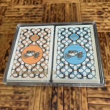 Carriage Estates Company Two Card Decks In Case, Vintage, Redislip, Sealed