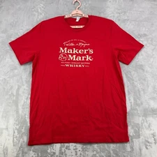 Bella+Canvas Maker's Mark T-Shirt Men's XL Red Whiskey Bourbon Graphic Tee