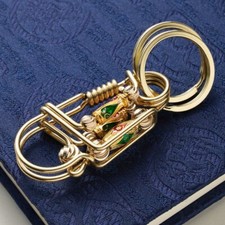 Retro Brass Car Bag Keyring Jewelry Trinket Couple Home Decoration Pendant