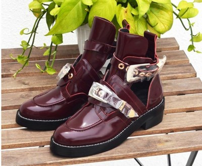 burgundy buckle boots