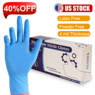 Nitrile Examination Gloves 4MIL Latex&Powder-Free,Disposable,Ultra-Strong Gloves