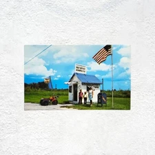 Smallest US Post Office w Bus Depot & 3 Wheeler ATV Ochopee Florida Postcard