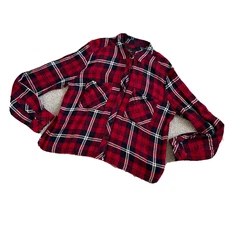 RAILS Button Down Plaid Loose Top with Double Pockets MEDIUM