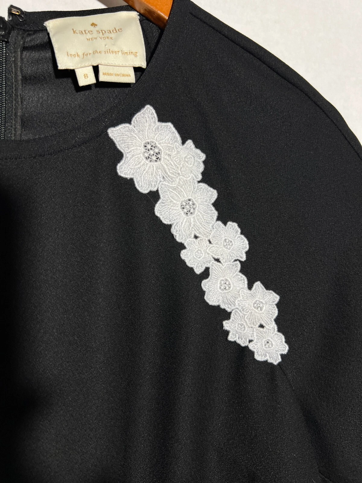 Abito in pizzo Kate Spade raso crepe nero taglia 8