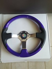 VOLANTE  SPORTIVO  DIAMETRO  35  viola LUCIDO  Per Auto D Epoca  CON 1 STEMMA 