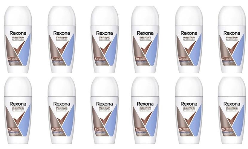 12x 50 ml Rexona Maximum Protection Clean Scent Deo Roll-On Anti Transpirant 48h