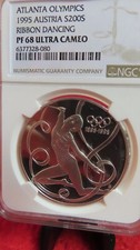 Austria 1995 Ribbon Dancing  33 gram Silver 200 Schilling NGC PR PF 68