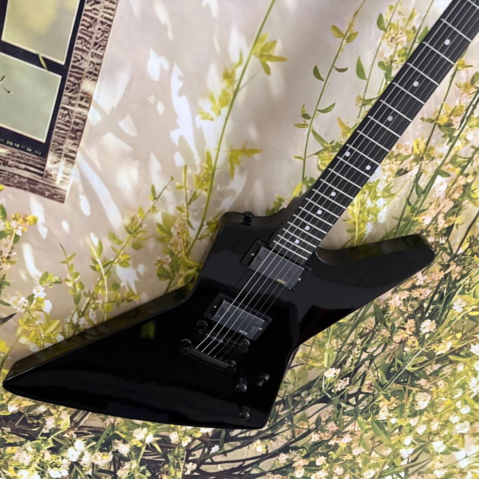 Cettaheymann1 Explorer hochwertiger Sound ESP schwarz E-Gitarre EMG Tonabnehmer - Bild 3 von 4