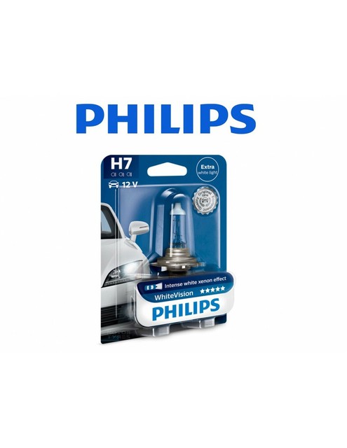 1 bombilla Philips White Vision H7 lampara Px26d efecto Xenon 4300k coche moto | online en eBay