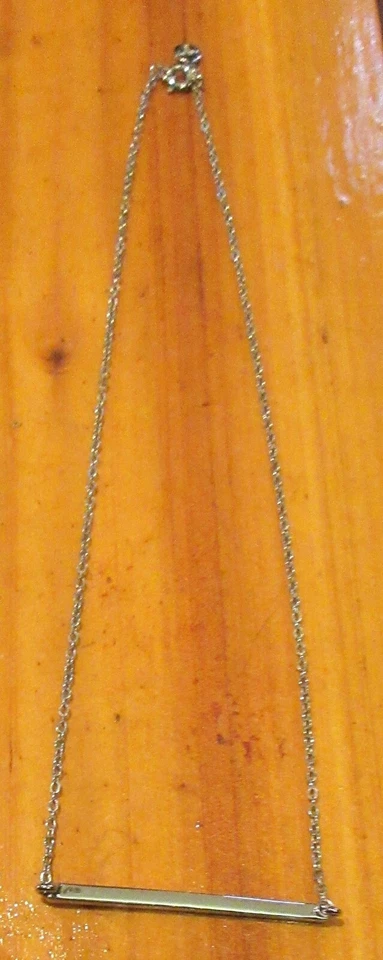 16" FIRMADO LOFT tono plata metal barra gargantilla collar moda bisutería Foto 2 de 2