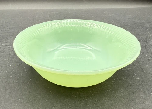 Fire King Jadeite Jane Ray Green Ribbed Fruit Dessert Bowl  4 7/8” BB