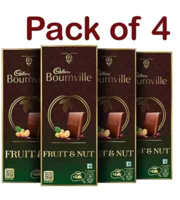 Cadbury Bournville Fruit and Nut Dark Chocolate Bar, 80 g (Pack of