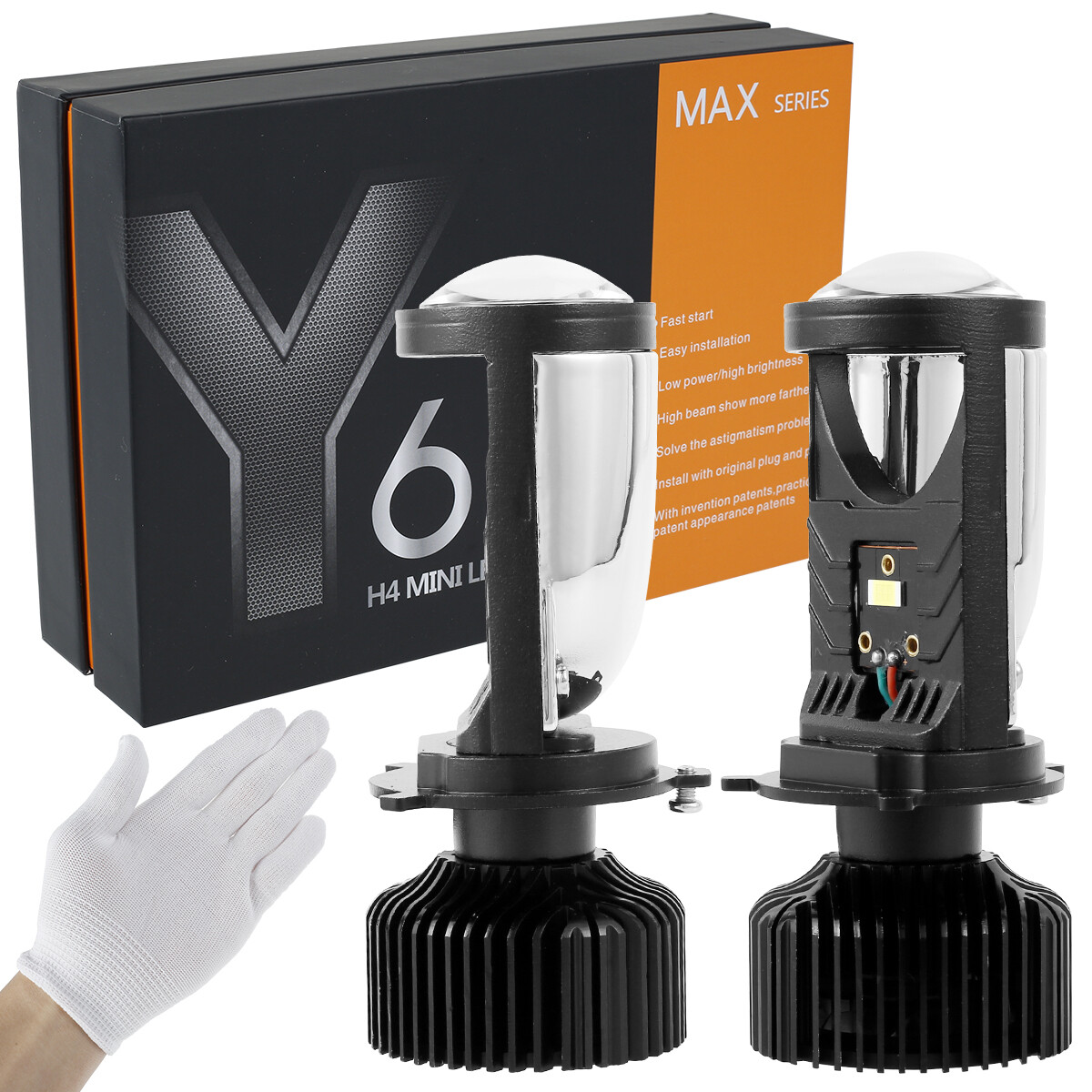 H4 LED Headlight Bulbs Projector Lens Lamp Conversion Kit Hi/Lo Beam