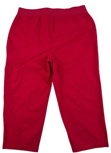 Chicos Capri Pants Crop Radiant Red Pockets Elastic Waist Womens Sz 1 (8-M) NWT - Picture 7 of 22