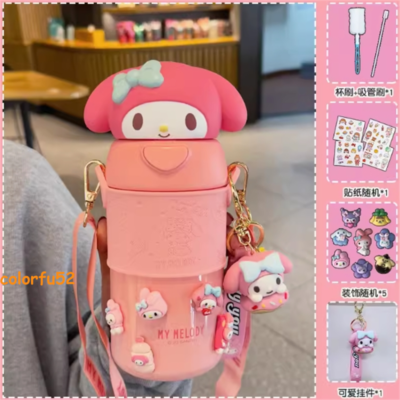 My Melody Kawaii 560ml Water Bottle Straw Cup Insulated Steel with