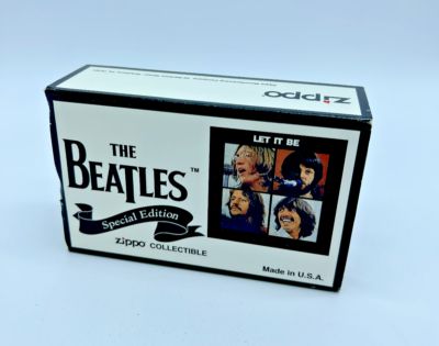 1996 Zippo The Beatles Let It Be Lighter & Keychain in Tin Case