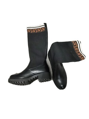 Schwarze Lederstiefel mit Stoffschaft Größe 40 nie getragen 