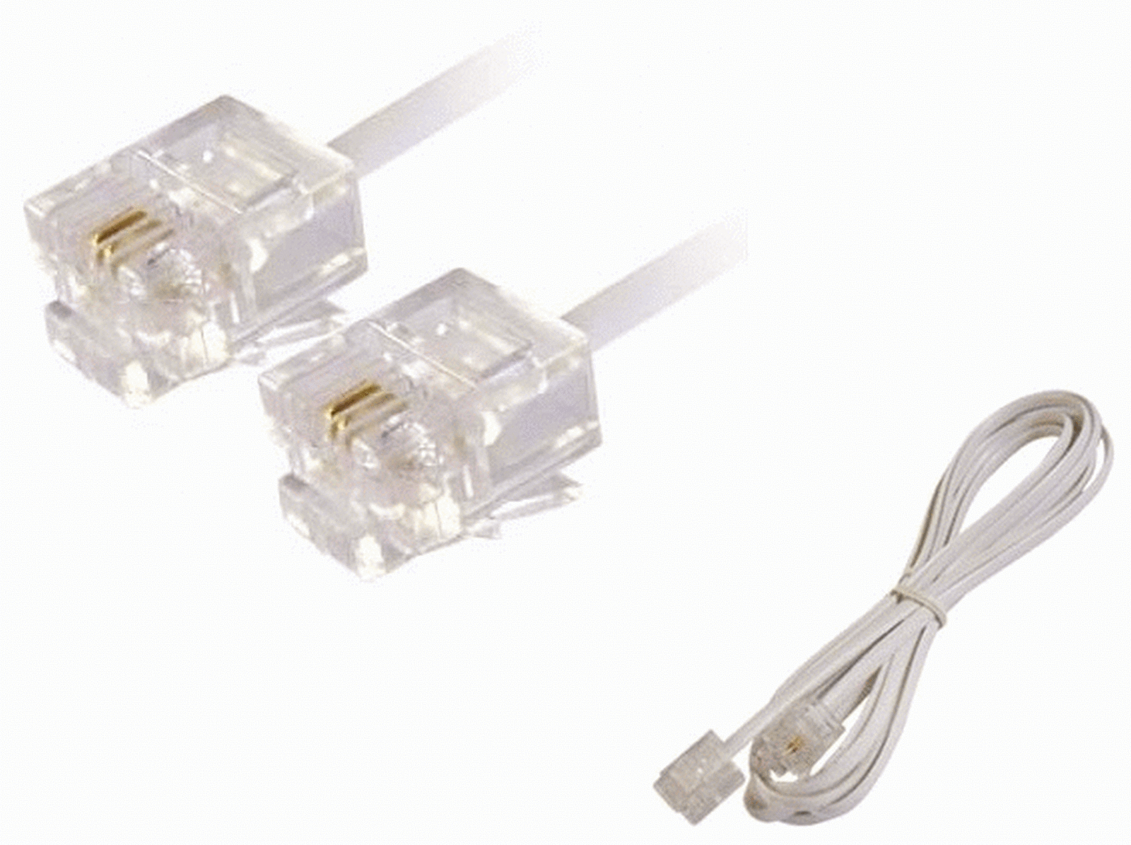 Telephone Cable 3m RJ11 4-Core ADSL Broadband Internet Router Fax