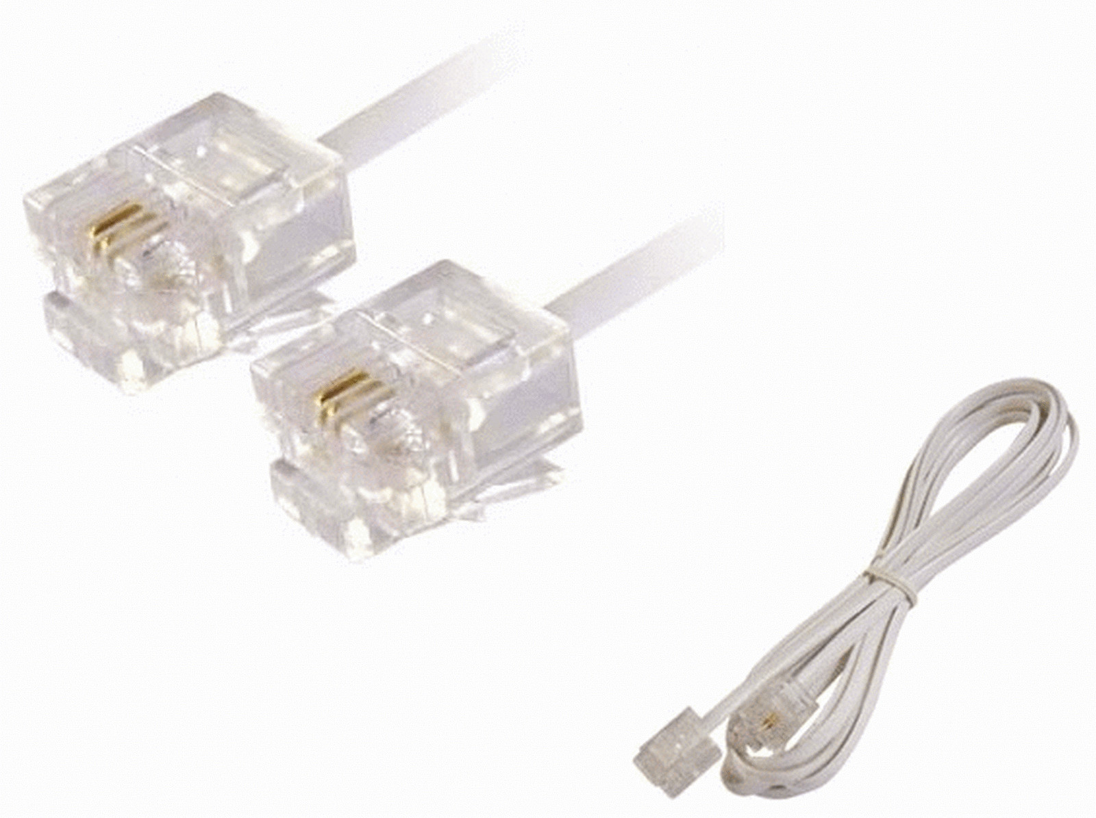 Telephone Cable 3m RJ11 4-Core ADSL Broadband Internet Router Fax