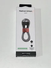 Native Union Belt Cable 4' USB-C to USB-A Cable - Zebra OPEN BOX