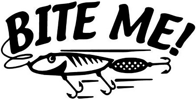 Bite Me Fishing Iron On Transfer-T-Shirt + Light & Dark Color Fabrics #10
