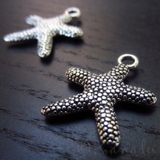 Starfish 21mm Antiqued Silver Plated Ocean Charm Pendants C0740 - 5, 10 Or 20PCs