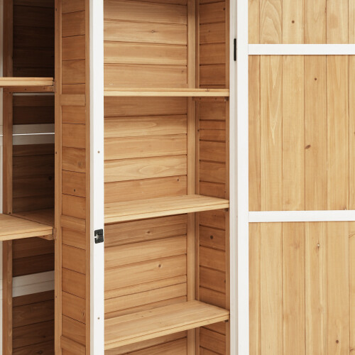 Wood Outdoor Garden Storage Shed Tool Cabinet with Waterproof Asphalt Roof - Picture 18 of 20