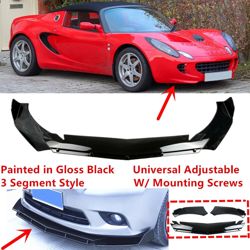 Add-on Universal For 2005-2008 Lotus Elise Front Bumper Lip Splitter Gloss Black