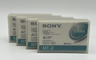 4x Sony SDX2-50C - Ait-2 Data Cartridge Datenkassette - 50GB Native 130GB - 64k
