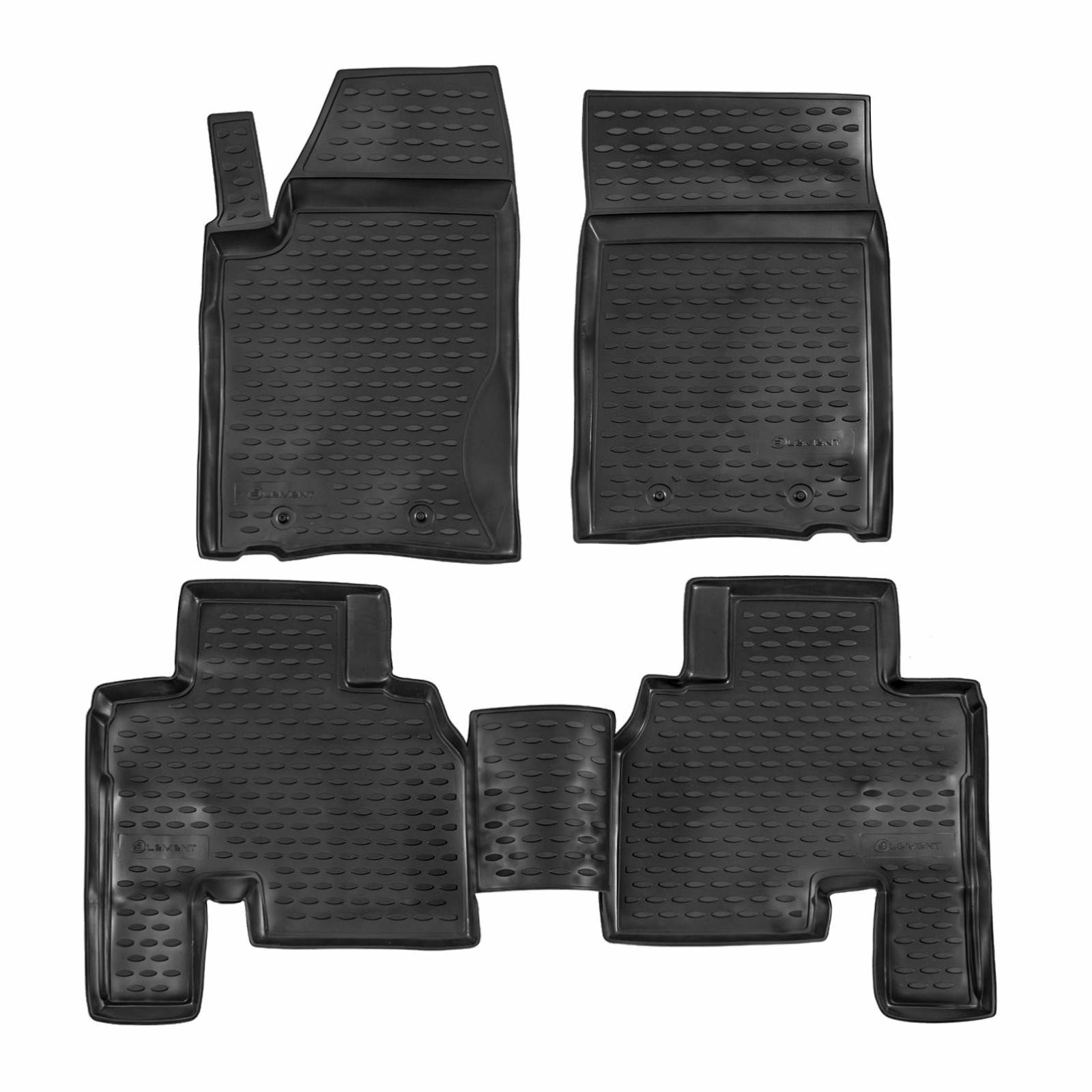 Tapis de sol caoutchouc Ssangyong Actyon Sport 2012-2017 avec bac de coffre de sol