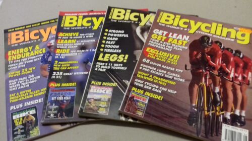 4 x Vintage BICYCLING Magazines - June, July, August, October 1992