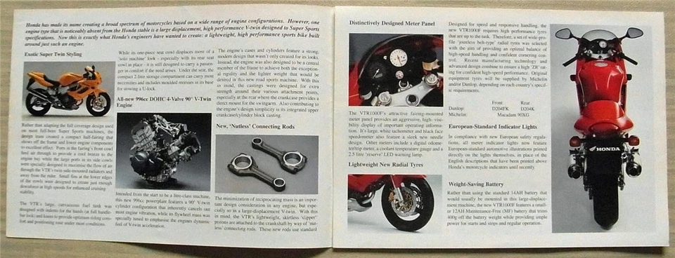 HONDA VTR1000F FIRESTORM MOTORCYCLE (ED TYPE) Sales Brochure 1998 - Image 2 of 3