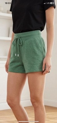 Fabletics Damen Sweatshorts XS Grün Jersey Baumwollmischung Tunnelzug elastisch